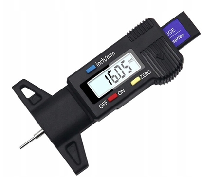 Attēls no Digitālais riepu protektora dziļuma mērītājs 0–28 mm, precizitāte 0,01 mm, LR44 baterija