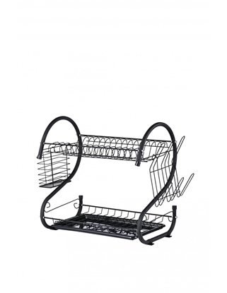 Изображение Dish dryer Rosberg R53000H, Black, 2 levels, 40x25x39cm