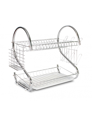Изображение Dish dryer Rosberg R53000H, Chrome, 2 levels, 40x25x39cm