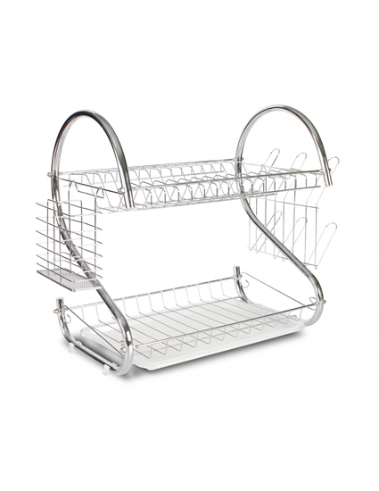 Изображение Dish dryer Rosberg R53000H, Chrome, 2 levels, 40x25x39cm