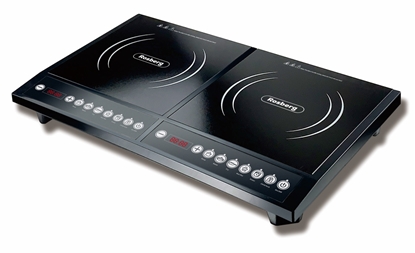 Picture of Double induction hob Rosberg R51445JD, 2000W+2000W, Crystal plates, Black