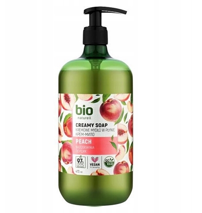 Изображение Dozownik do myda On Line BIO* NATURELL Kremowe mydo w pynie z pompk Brzoskwinia 473 ml