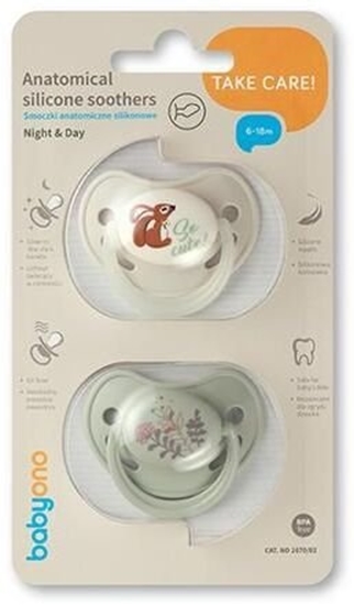 Picture of Dr Browns BABY ONO 1670/02 SMOCZKI ANATOMICZNE      SILIKONOWE 6-18 M
