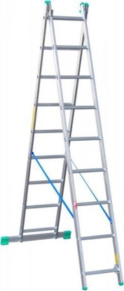 Изображение Drabex DRABINA ALUMINIOWA 2-ELEMENTOWA 421CM 9+9 SZCZEBLI