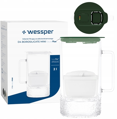 Attēls no Dzbanek Wessper D4 BOROSILICATE MINI futureflow Aquamax (WES208-FF-GE)