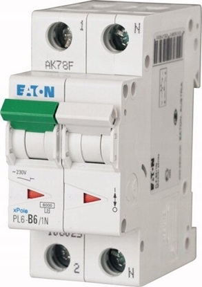Изображение Eaton Wycznik nadprdowy 1P+N D 25A 6kA AC PL6-D25/1N 164945