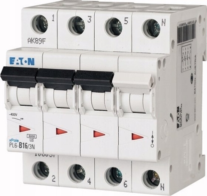 Picture of Eaton Wycznik nadprdowy 3P+N D 16A 6kA AC PL6-D16/3N 165035
