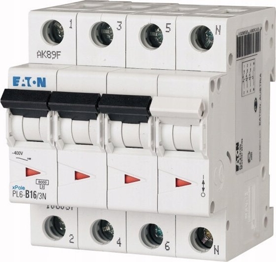 Picture of Eaton Wycznik nadprdowy 3P+N D 16A 6kA AC PL6-D16/3N 165035