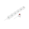 Picture of Elektrības Pagarinātājs (ergonomiskais) Rebel, 5 kontaktligzdas, 2x USB uzlādes porti, 1.5 m kabelis