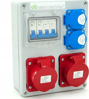 Picture of ELS Elektrotechnika Rozdzielnica budowlana Mikoajki 2*16A/4 + 2*GS + zabezpieczenia, obudowa nacienna, 4NO21B21B0/4