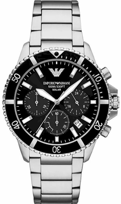 Изображение Emporio Armani World Explorer Solar Chronograph AR11739 Silver Black 43mm