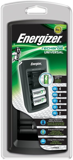 Picture of Energizer Universal lādētājs Ni-MH (AA, AAA, C, D, 9V) ar LCD displeju, viedā uzlāde