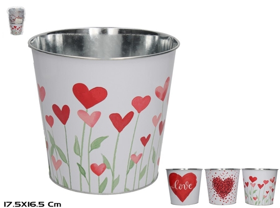 Picture of Flower pot - decorative bucket, 17.5x16.5x13 cm, GERIMPORT