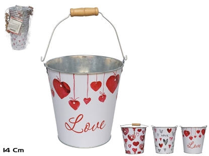 Picture of Flower pot - decorative bucket, 3 designs, 14x14x14.5 cm, GERIMPORT