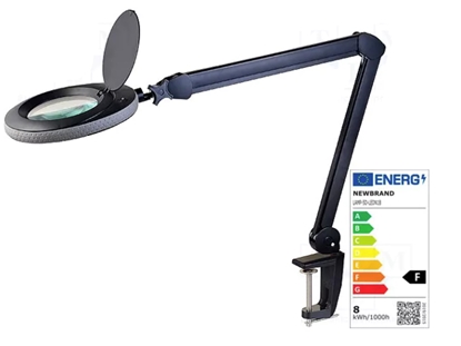 Picture of Galda lupa ar LED apgaismojumu NEWBRAND 5dpt (×2.25) Ø120mm 60LED 8W 230V melna