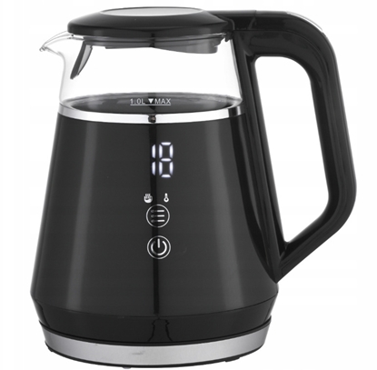 Picture of Glass electric kettle 1.0 L (black), 1100W, 1712, KAMILLE
