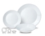Изображение Glass plate set, 18 pieces (dinner, dessert, soup), opal white with silver decoration, KINGHoff KH 1