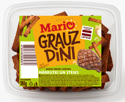 Изображение Grauzdiņi MARIO, ar mārrutku un steika garšu, 180g