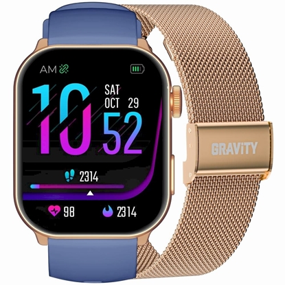 Изображение GRAVITY GT28-8 Women's Smartwatch with Strap + Bracelet / Rose Gold / Navy