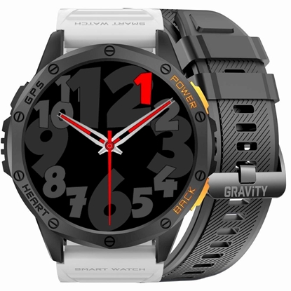 Picture of GRAVITY Smartwatch GT24-2 GPS with Black Silicone Strap + White Silicone Strap / black