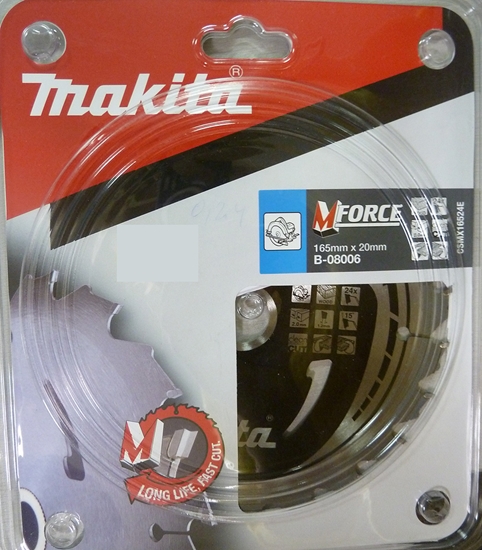 Picture of Griešanas disks kokam Makita MFORCE; 165x2x20,0 mm; Z24; 15°