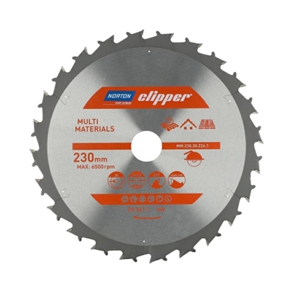 Attēls no Griešanas disks kokam Norton 70184608131; 230 mm; 30 mm; Z24