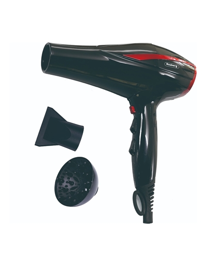 Изображение Hair dryer with diffuser Rosberg R51100OD 2200W, Black/red