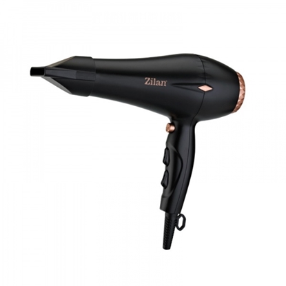 Picture of Hair Dryer Zilan ZLN 1239, 2200W, 3 temperature settings, 3 speed settings, concentrator, diffuser,