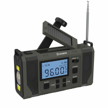Attēls no Hawk HWRDI420GN Radio Solar Dynamo With Flashlight