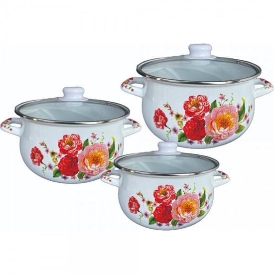 Изображение High-quality durable enamel coated steel  casserole set, 5R54518F3G, Rosberg