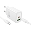 Attēls no Hoco N63 lādētājs 30W GaN USB-C/USB-A + USB-C uz USB-C kabelis 1.0m White