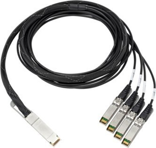 Изображение HP HPE 100Gb QSFP28 to 4x25Gb SFP28 3m Direct Attach Copper Cable (845416-B21)