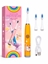 Picture of iLike Kids Rechargeable Sonic Electric Toothbrush, USB Charging, 3 Brush Heads (1+2 Replacement Heads), Soft Bristles, Waterproof, Cute Hamster Design Orange