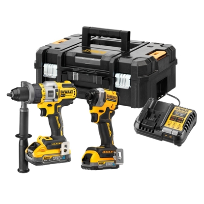 Изображение Instrumentu komplekts DeWalt DCK2052H1E1T-QW (DCD999 + DCF850); 18 V; 1x1,7/5,0 Ah akum.