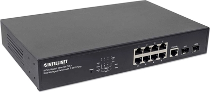 Изображение Intellinet 561167 tīkla pārslēgs Vadīts Gigabit Ethernet (10/100/1000) Power over Ethernet (PoE) Melns