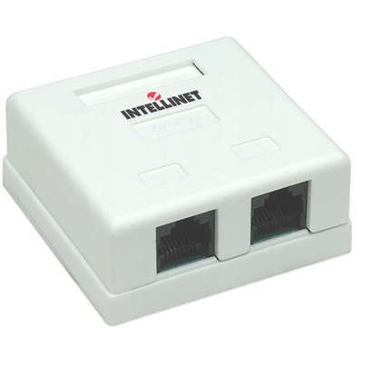 Изображение Intellinet Network Solutions Gniazdo natynkowe 2x RJ45 Cat5e UTP beowe
