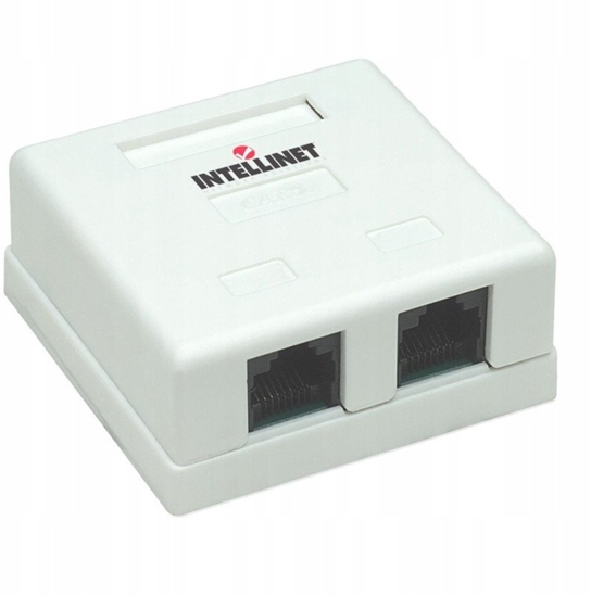 Изображение Intellinet Network Solutions Gniazdo natynkowe 2x RJ45 Cat5e UTP beowe
