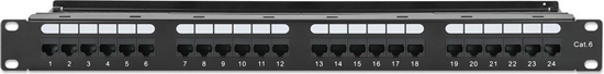 Изображение Intellinet Network Solutions Intellinet 721035 Patch Panel Rack 19" 1U 24 porty RJ45 Cat6 UTP