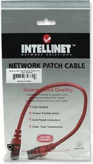 Изображение Intellinet Network Solutions PATCH CORD CAT6 UTP 0,5M CZERWONY 100% MIED (342131)