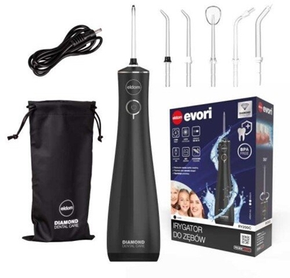 Изображение Irygator Eldom ELDOM IRYGATOR RY200C 230 ML BEZPRZEWODOWY  CZAS PRCY 60 MIN. CZAS ADOWANIA OK. 6 H  ETUI PODRÓNE  PRZEWÓD USB  IPX7 CZARNY