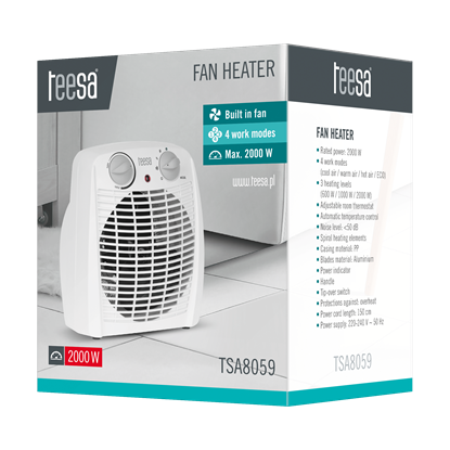 Изображение Jaudigs Siltā un Aukstā gaisa ventilators | 800, 1200, 2000W | Kabelis 1.50m