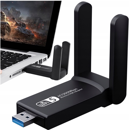 Picture of Karta sieciowa Retoo ADAPTER KARTA SIECIOWA WIFI WI-FI USB 3.0 ANTENY ZEWNTRZNA 1300Mbps 5GHz