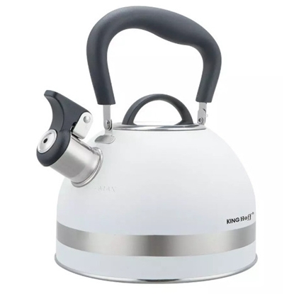 Picture of Kettle with whistle, 1.8L, stainless steel, white, KINGHoff KH 1852