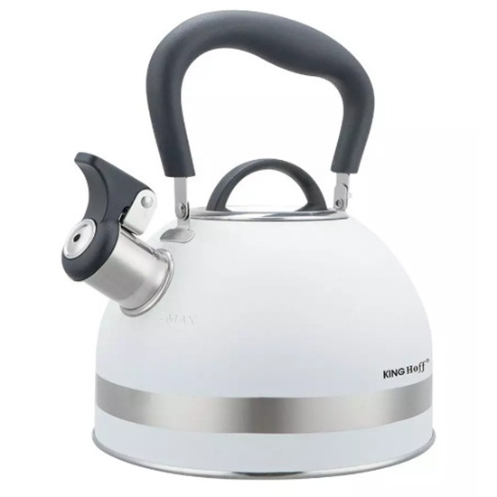 Изображение Kettle with whistle, 1.8L, stainless steel, white, KINGHoff KH 1852