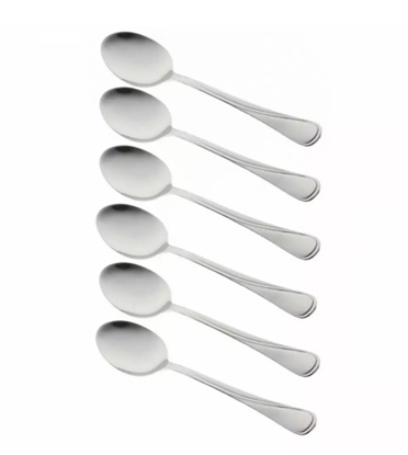Picture of Kinghoff polished steel table spoon set, 19.5cm, 6 pieces, KH 1435