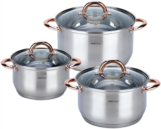 Picture of KINGHoff rose gold cookware set, 6 pieces, Ø18, Ø20, Ø24, KH 1762