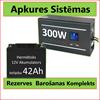 Изображение Komplekts:  Profesionāls Invertors UPS apkures sistēmai 300W + 12V 100Ah akum.