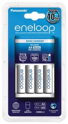 Picture of Komplekts: Panasonic BQ-CC51 lādētājs + 4x Eneloop AA 2000 mAh akumulatori (Ni-MH)