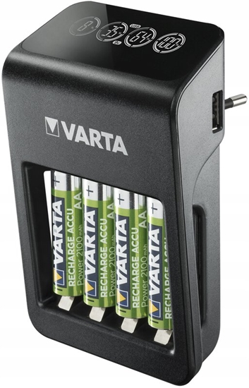 Изображение Komplekts: Varta LCD lādētājs + 4x AA 2100 mAh akumulatori, neatkarīgi kanāli
