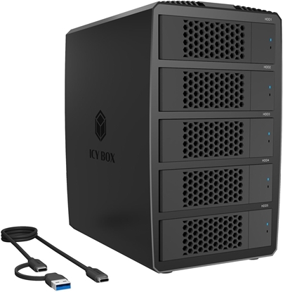 Picture of Kontroler Icy Box System-RAID dla 5 HDD 2,5'/3,5' SATA IB-RD3705-CU3 RAID 0,1,10,3,5, Single, Large, Clone